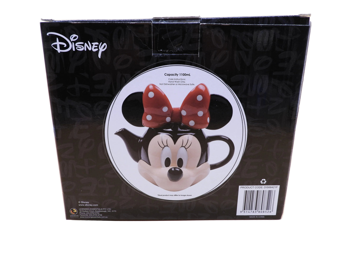 Disney Minnie Mouse Ceramic Moulded Teapot 1.1 Litre