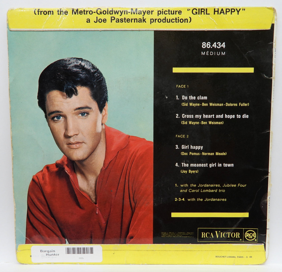 Elvis Presley Do the Clam 45 Rpm Vinyl Record Rca Victor