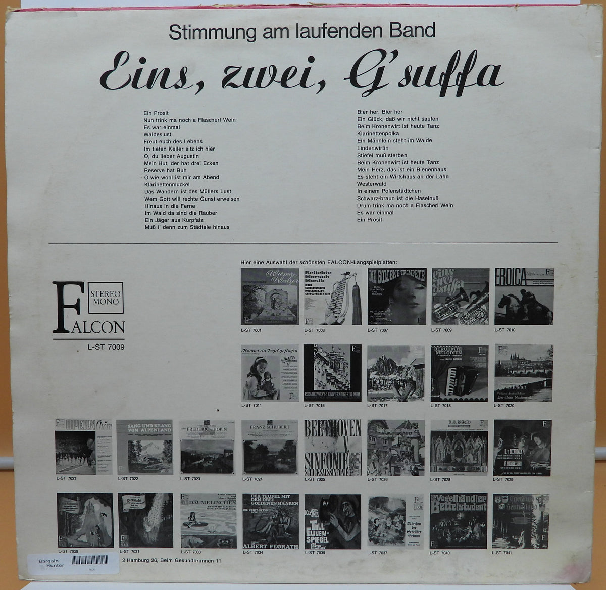 Falcon Eins Zwei G'suffa Vinyl Record L St 7009