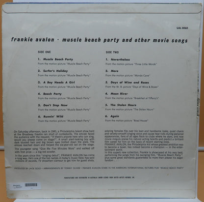 Frankie Avalon Muscle Beach Party Vinyl Record Ual 8060 United Artists
