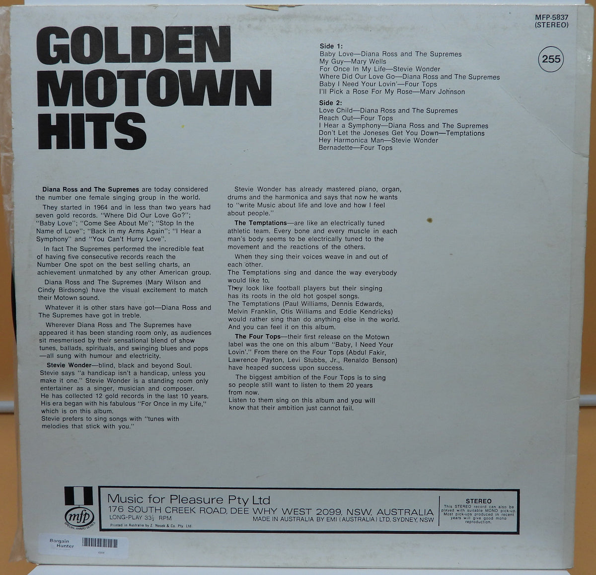 Golden Motown Hits Vinyl Record Mfp 5837 Tamla Motown