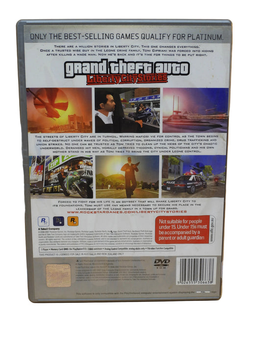Grand Theft Auto Liberty City Stories PS2 Rockstar Games Game Water Damged