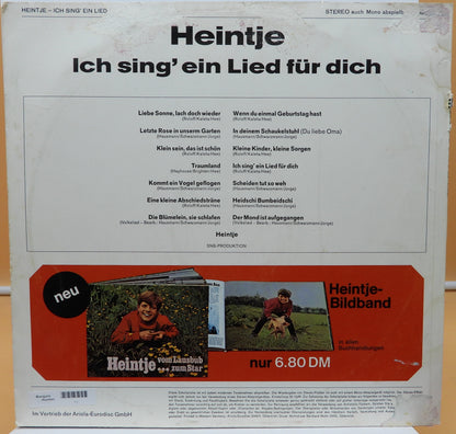 Heintje Ich Sing' Ein Lied Für Dich Vinyl Lp 1969 Ariola 80 001 Iu