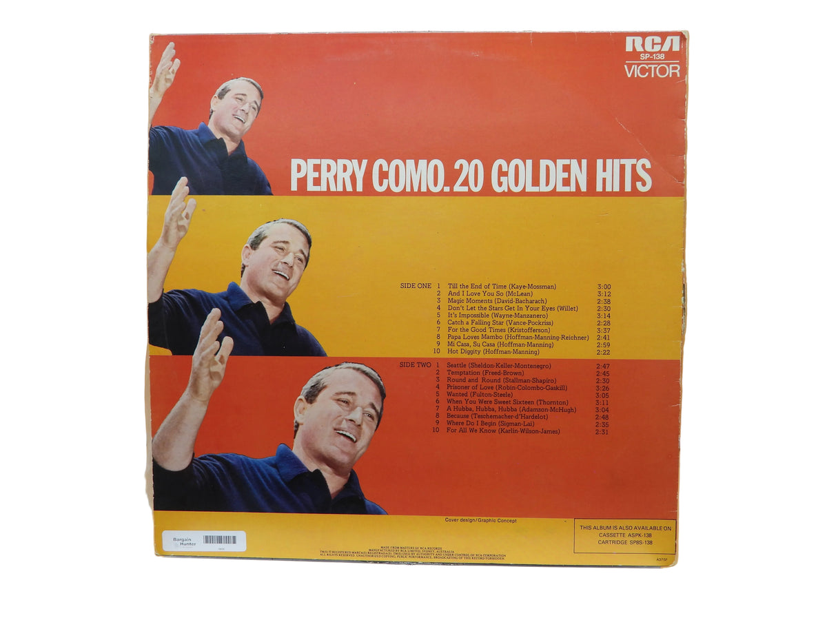 Perry Como 20 Golden Hits Rca Victor Vinyl Lp