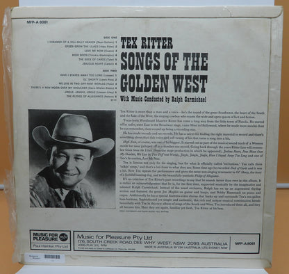 Songs of the Golden West Vinyl Record By Tex Ritter Music for Pleasure