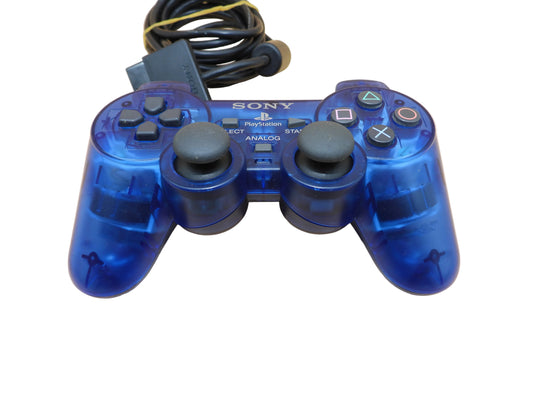 Sony PlayStation 2 Dualshock 2 Wired Controller Transparent Blue Game