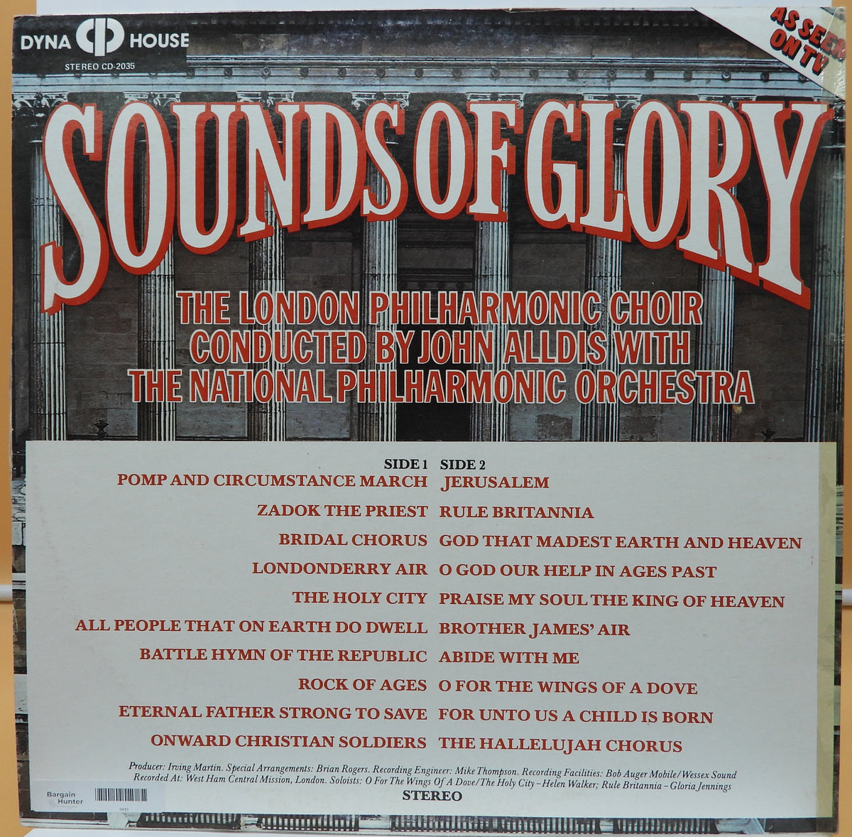 Sounds of Glory Vinyl Record London Philharmonic Choir Dyna House