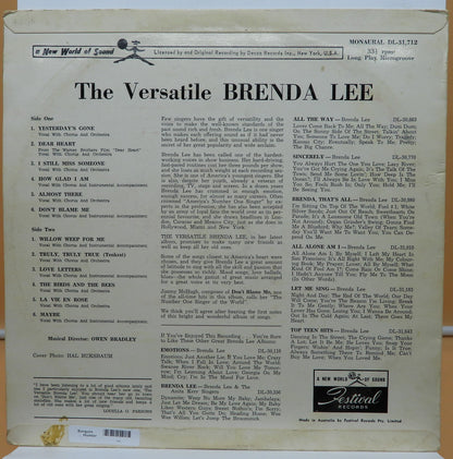 The Versatile Brenda Lee Vinyl Lp Festival Records Dl 31 712 Vinyl Record