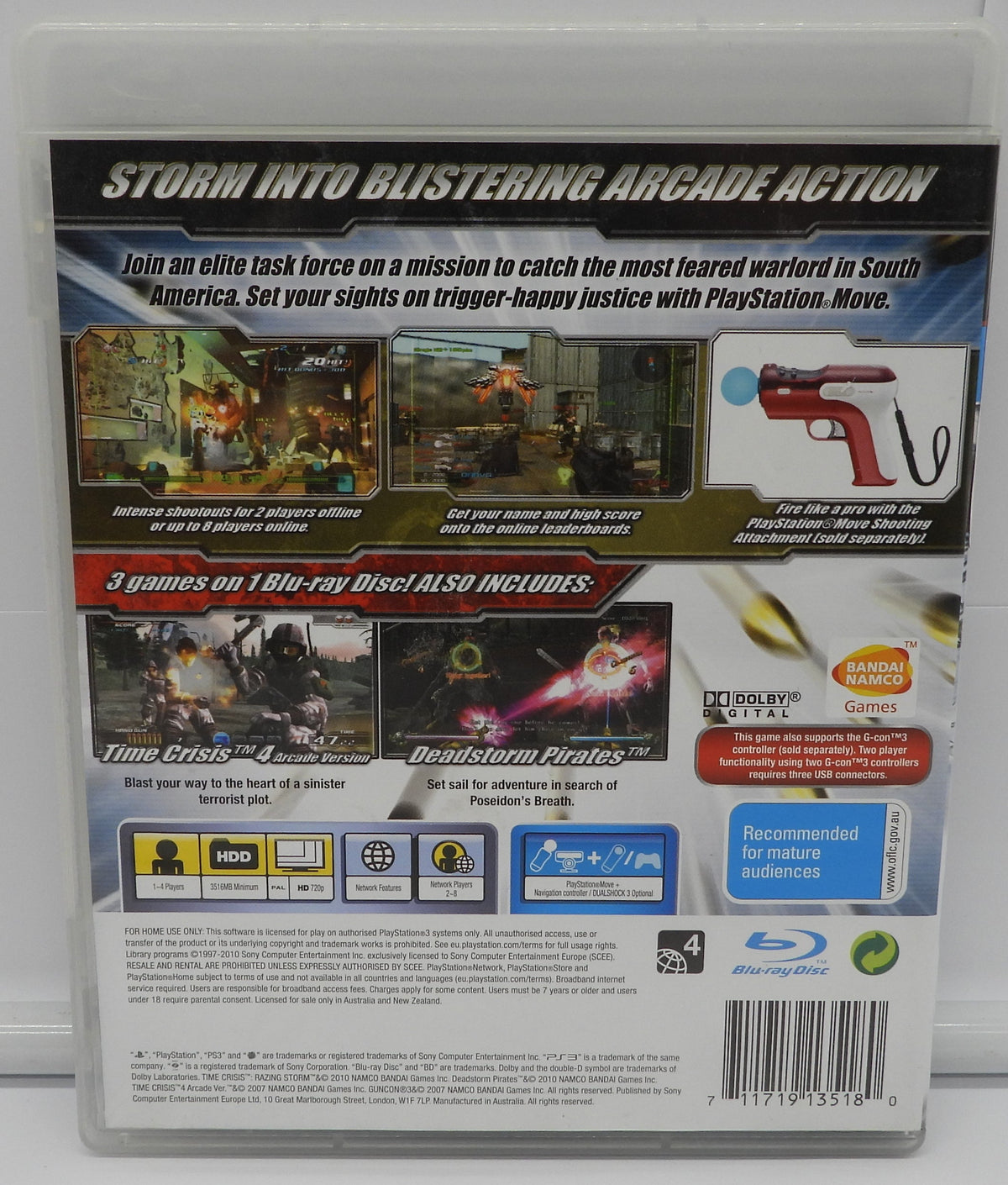 Time Crisis Razing Storm PS3 Playstation Move Namco Game