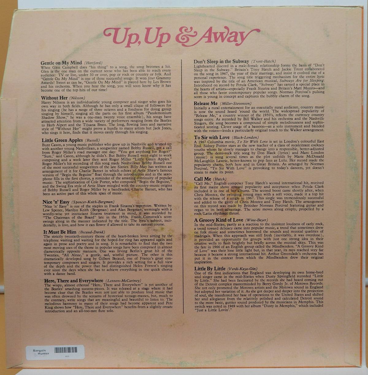 Reader's Digest Up & Away Vinyl Record Rd4 46