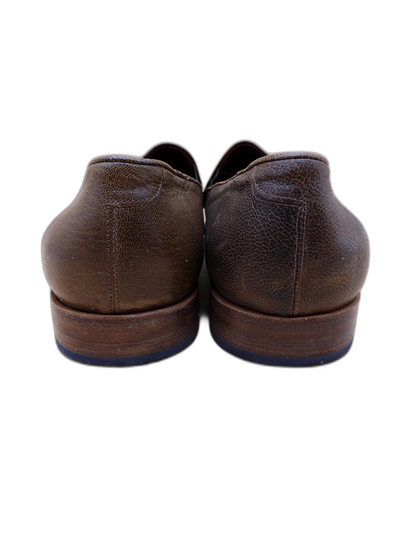 R and Williams Men's Brown Leather Slip on Loafers