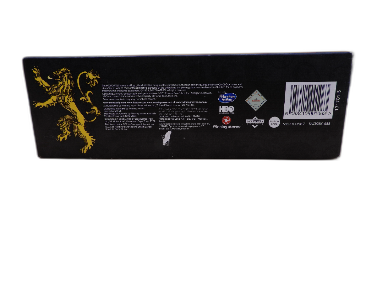 Monopoly Game of Thrones Collector's Edition Board Game Hasbro