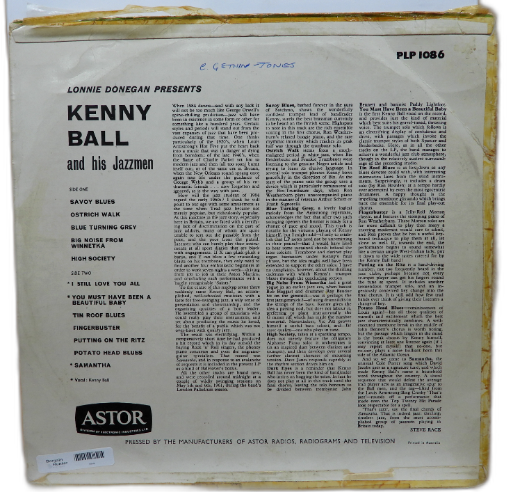Kenny Ball and His Jazzmen Vinyl Lp Astor Plp 1086