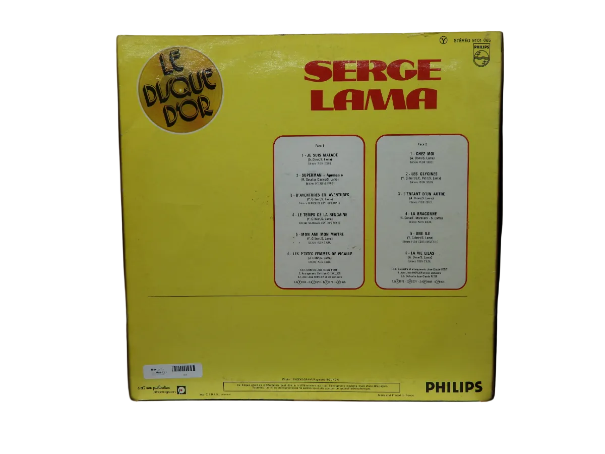 Serge Lama Le Disque D'or Vinyl Record Philips 9101 065