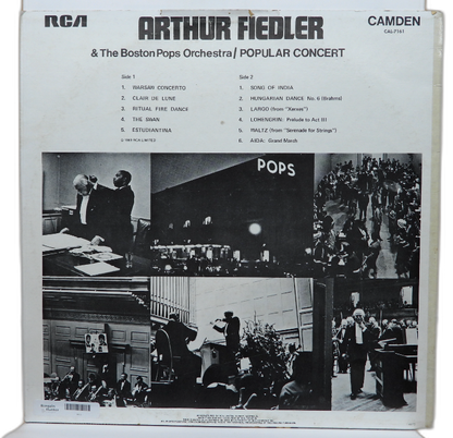 Arthur Fiedler Boston Pops Orchestra Popular Concert Vinyl Record Cal 7161 Rca C