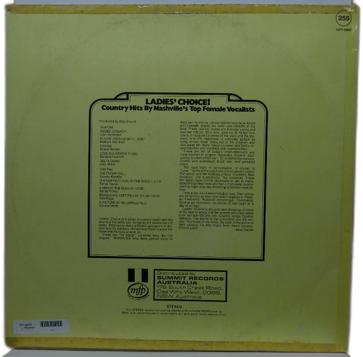 Ladies' Choice! Country Hits Vinyl Record Mfp 5960 Music For Pleasure Mfp