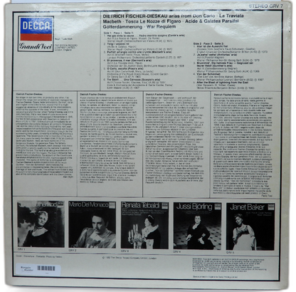 Decca Grv 7 Dietrich Fischer Dieskau Vinyl Record Opera Arias