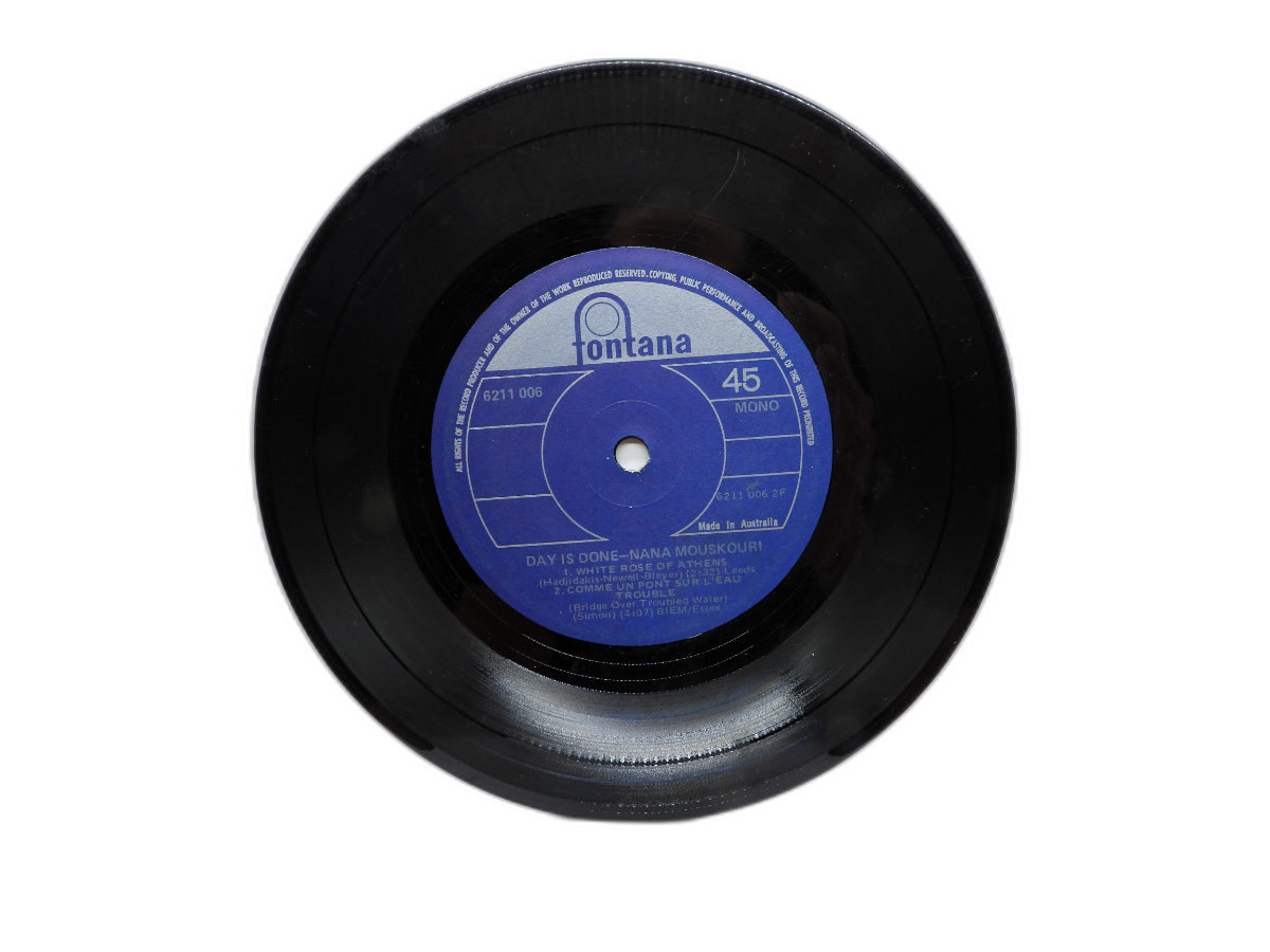 Day Is Done 45 Rpm Vinyl By Nana Mouskouri Fontana