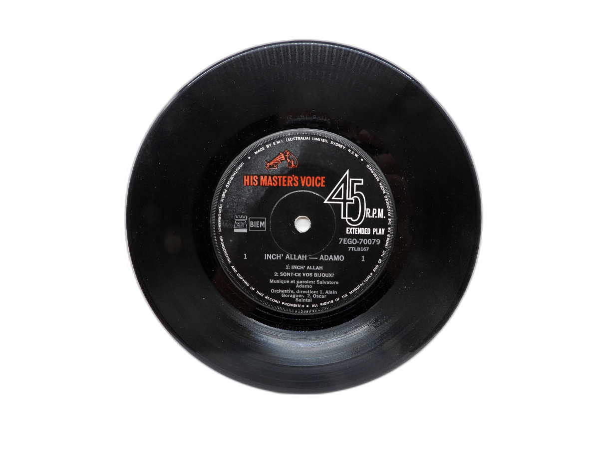 Adamo Inch' Allah 45 Rpm Ep Vinyl Record His Master's Voice