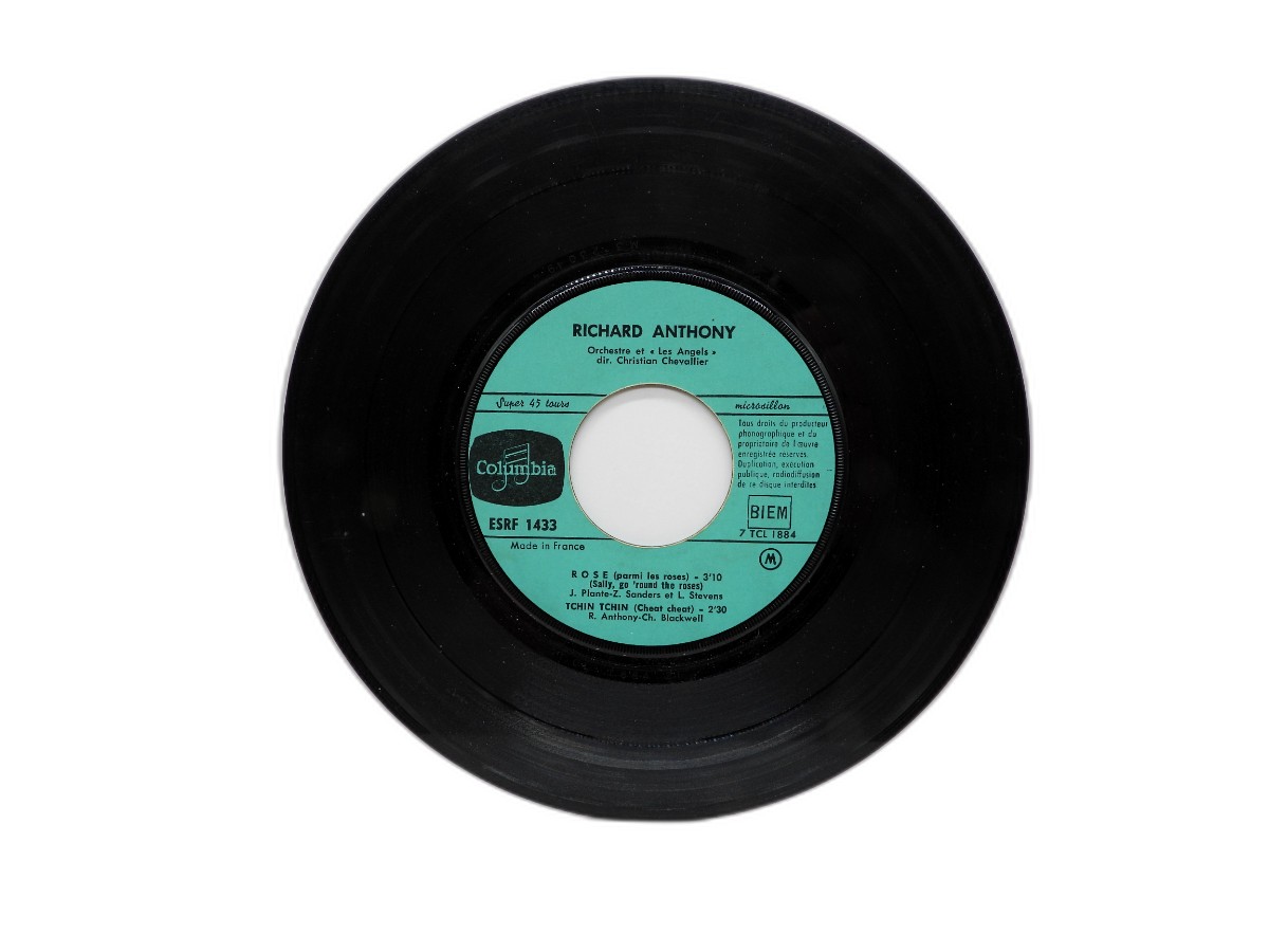 Richard Anthony Rose Parmi Les Roses 45 Rpm Vinyl Record Esrf 1433 Columbia