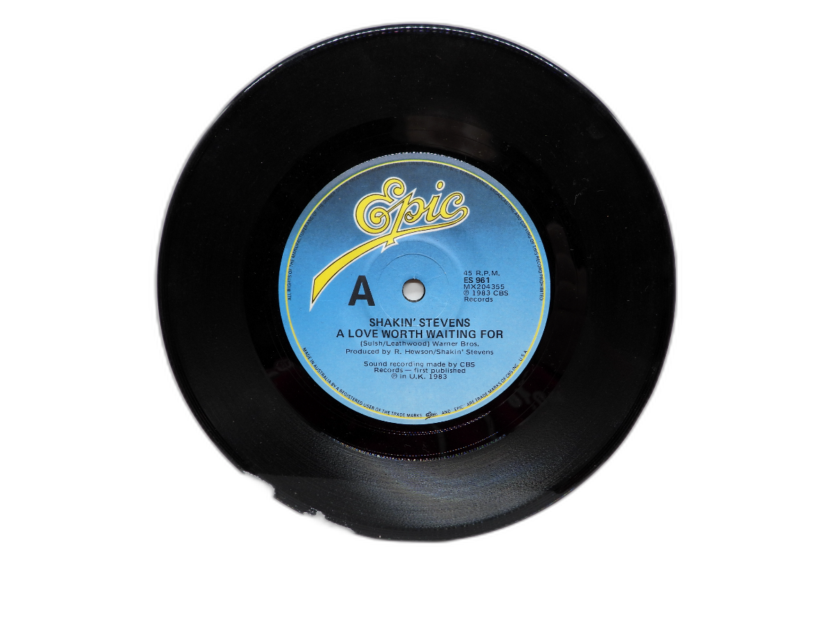 Shakin' Stevens 7 Inch Vinyl 45 Rpm a Love Worth Waiting for / As Long As Epic