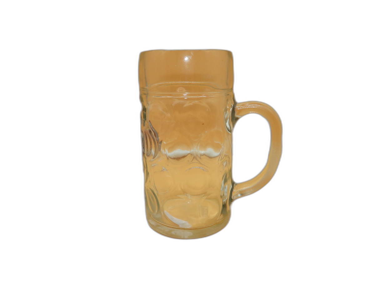 Paulaner München 1l Dimpled Glass Beer Stein Mug