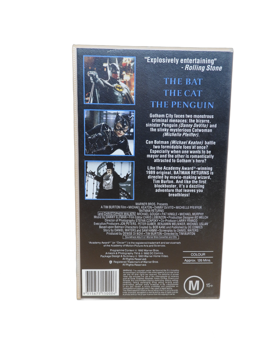 Batman Returns 1992 Vhs Tape Warner Bros.