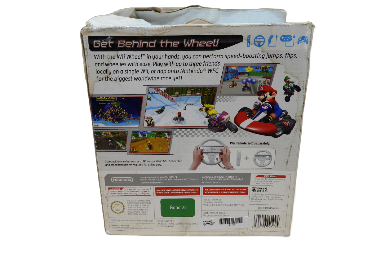 Mario Kart Wii With Wii Wheel Nintendo Game BOX ONLY NO GAME 