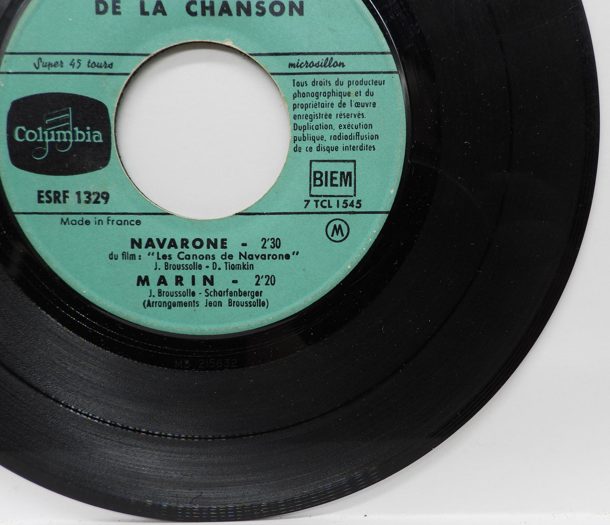 Les Compagnons De La Chanson 45 Rpm Vinyl Record Columbia Esrf 1329