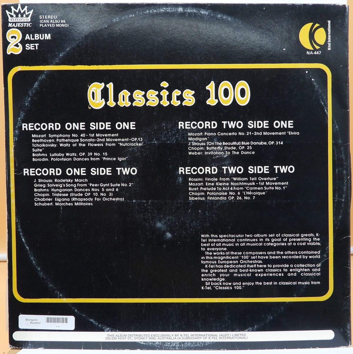 Majestic Classics 100 Na 447 Vinyl Record Classical Music