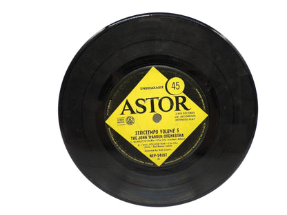 Strictempo Vol. 5 John Warren Orchestra 45 Rpm Vinyl Record Astor