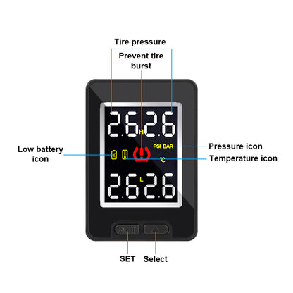 4Pcs External /Internal Sensor Wireless Car TPMS Waterproof Save Fuel for Toyota Tire Pressure Monitor System