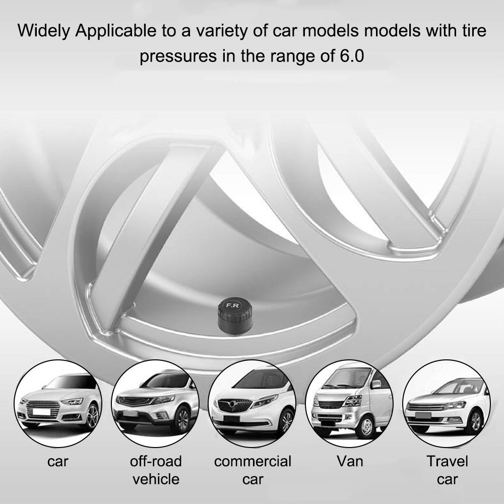 USB Solar Powered Intelligent Temperature Warning LCD Display + 4 External Sensors Car TPMS Wireless Tire Pressure System