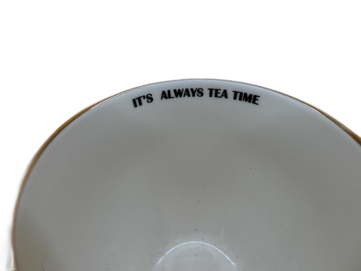 Gold Trimmed Striped Tea Cup