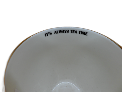 Gold Trimmed Striped Tea Cup