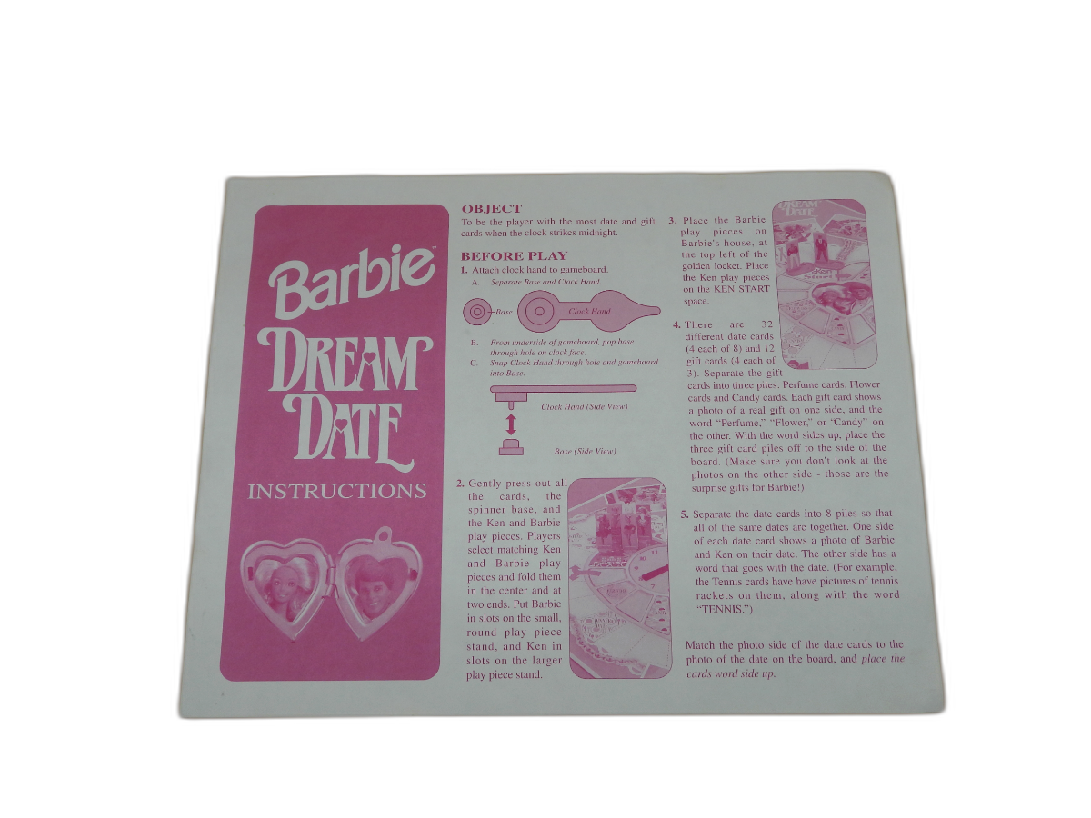 1992 Barbie Dream Date Board Game By Golden
