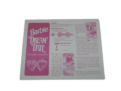 1992 Barbie Dream Date Board Game By Golden