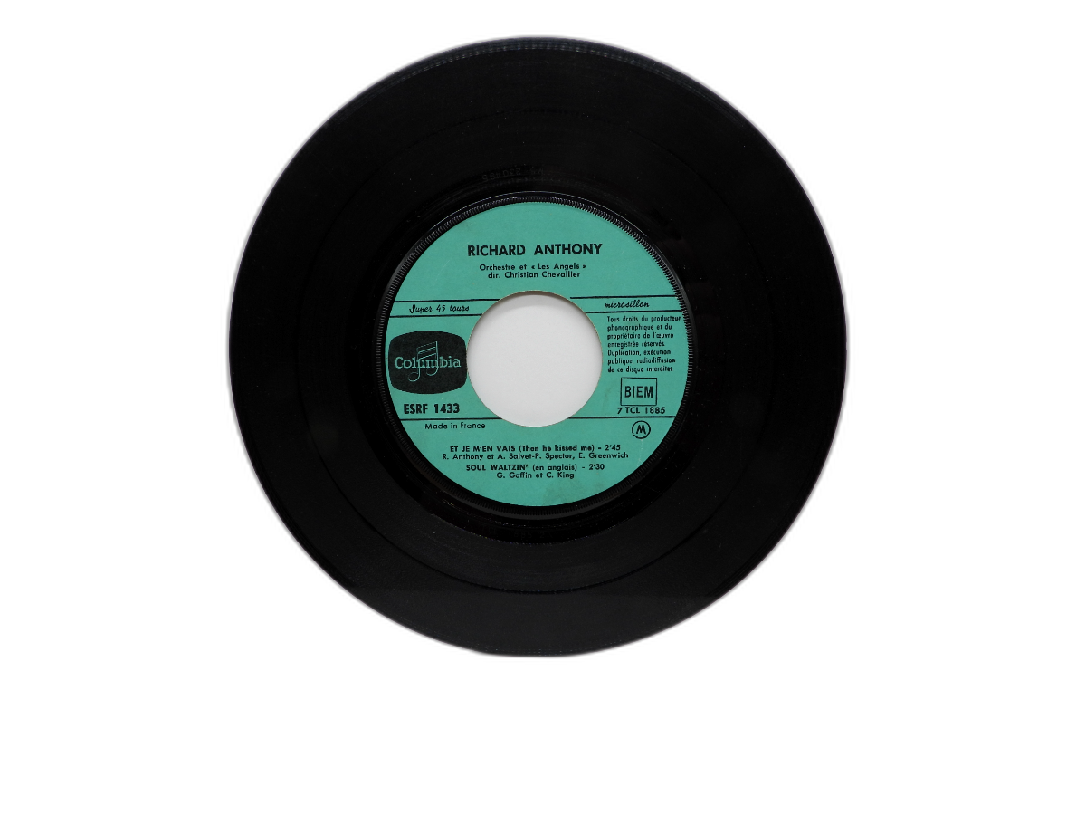 Richard Anthony Rose Parmi Les Roses 45 Rpm Vinyl Record Esrf 1433 Columbia