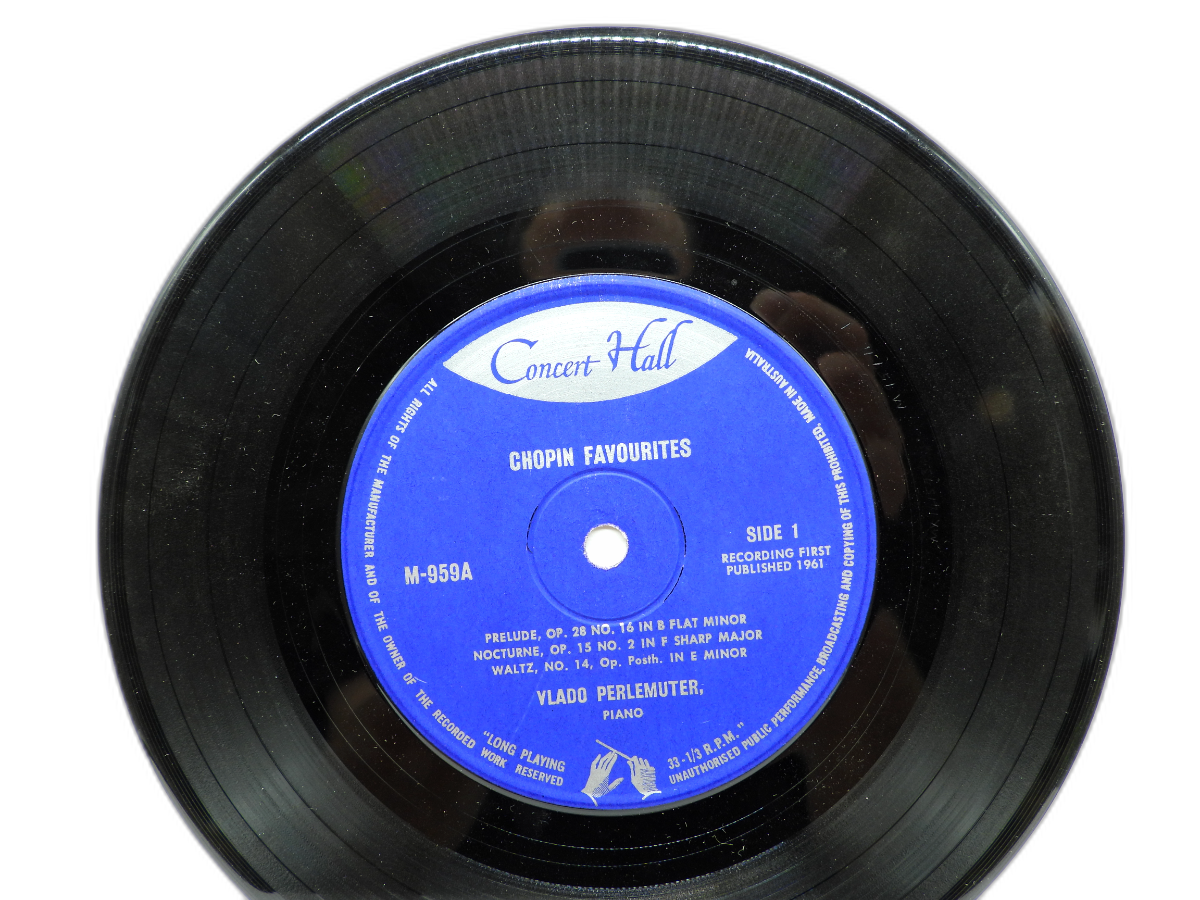 Chopin Favourites Vinyl Record By Vlado Perlemuter Concert Hall