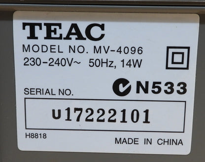 Teac Mv 4096 4 Head Vhs Vcr Player