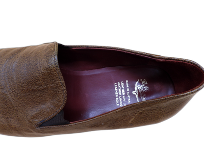R and Williams Men's Brown Leather Slip on Loafers