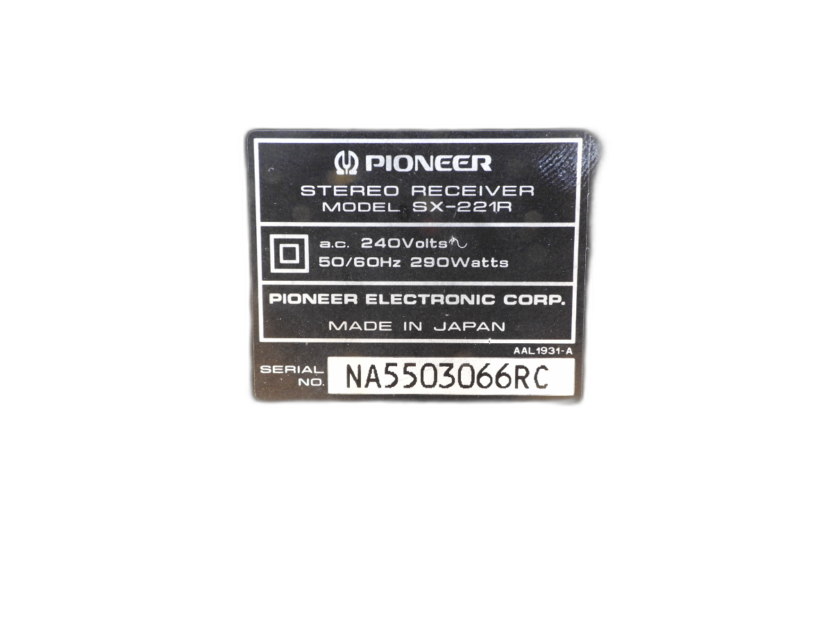 Pioneer Sx 221r Stereo Receiver