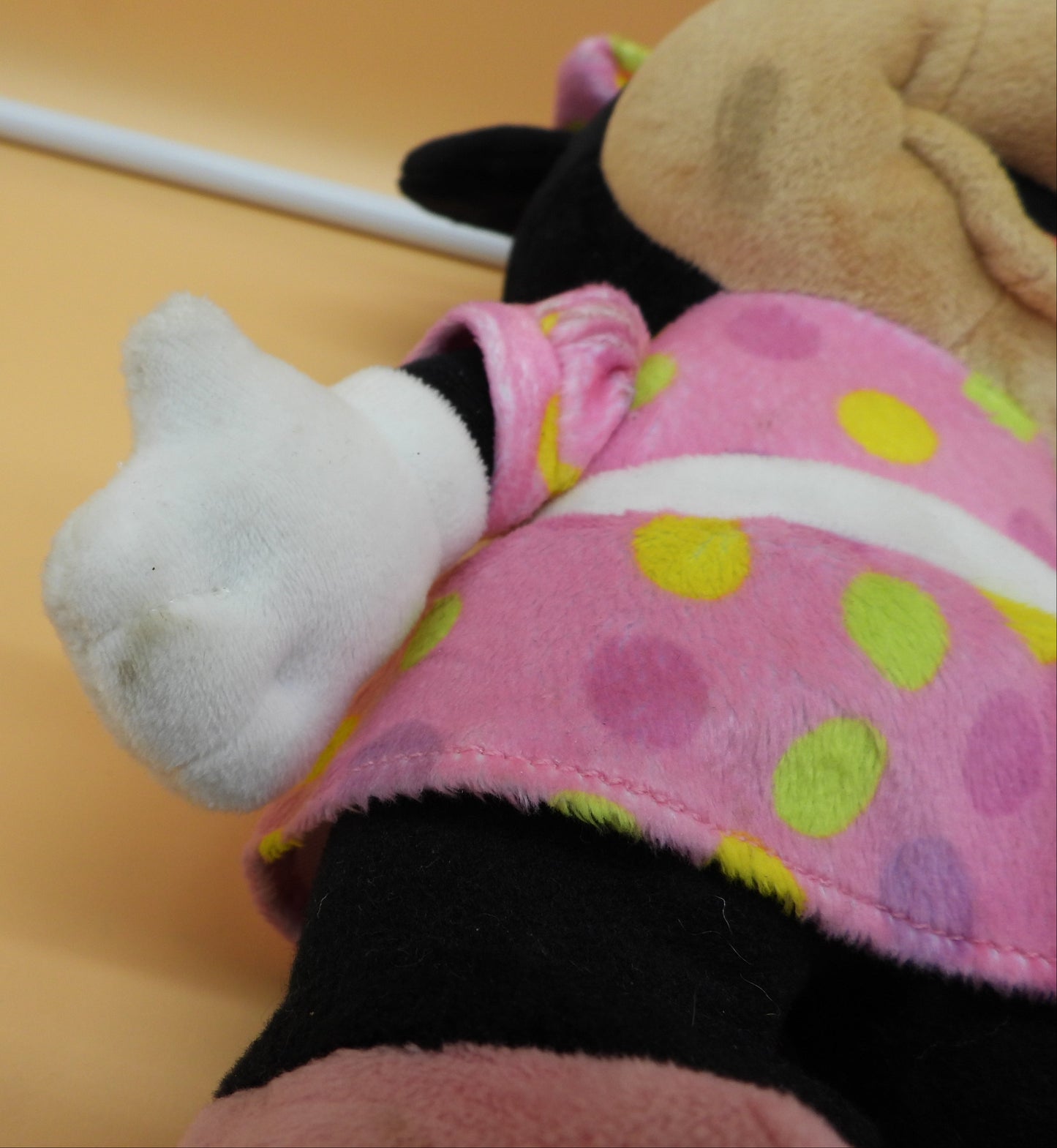 Disney Minnie Mouse Plush Pink Polka Dot Dress