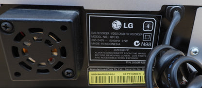 Lg Rc195 Dvd Recorder and Vcr Combo