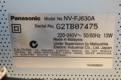 Panasonic Nv Fj630 Vhs Vcr Super Drive No Remote