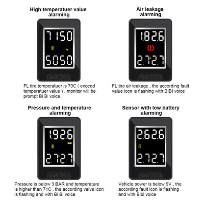 4Pcs External /Internal Sensor Wireless Car TPMS Waterproof Save Fuel for Toyota Tire Pressure Monitor System