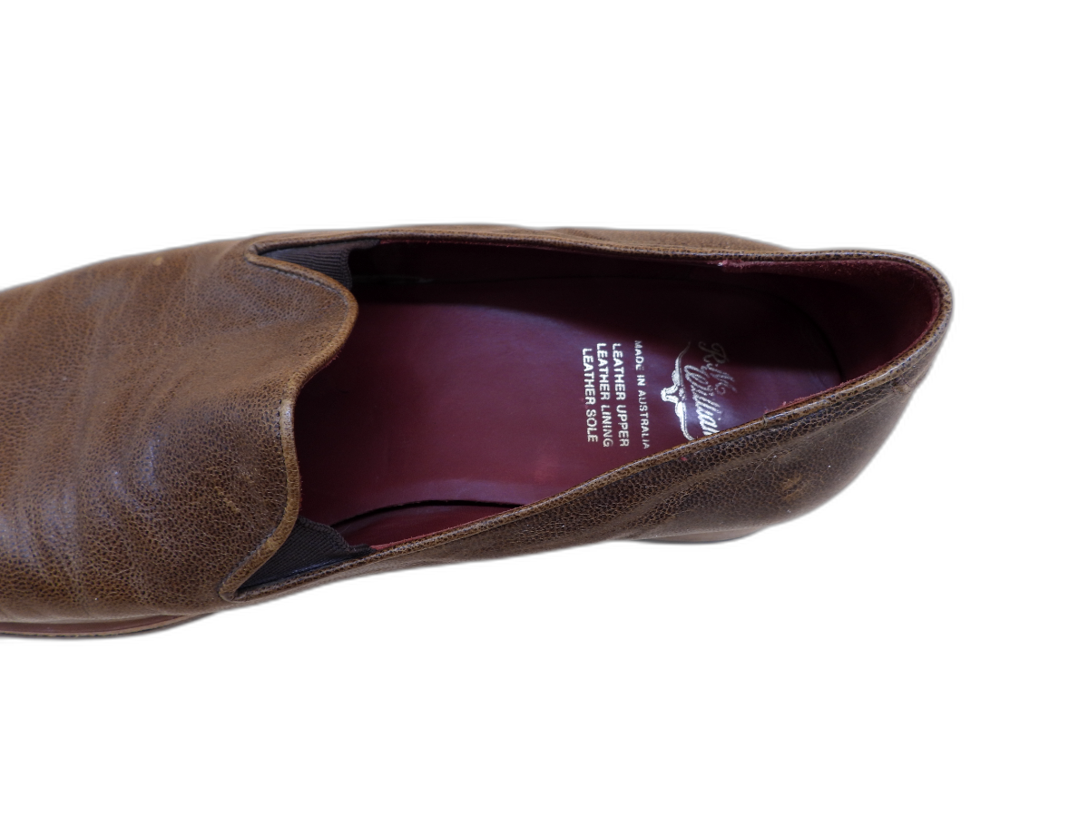 R and Williams Men's Brown Leather Slip on Loafers