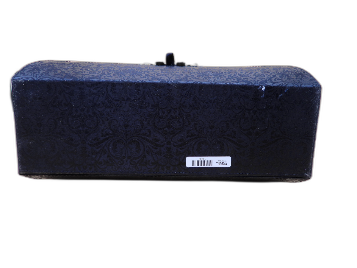 GHD Black Decorative Jewelry Storage Box w/ Mirror – Brass Accents – Damaged