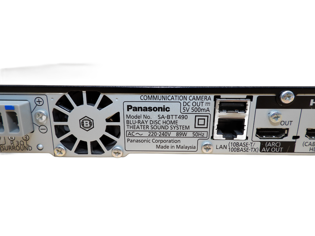 Panasonic Sa Btt490 Home Theater System Blu-Ray / DVD Player NO REMOTE