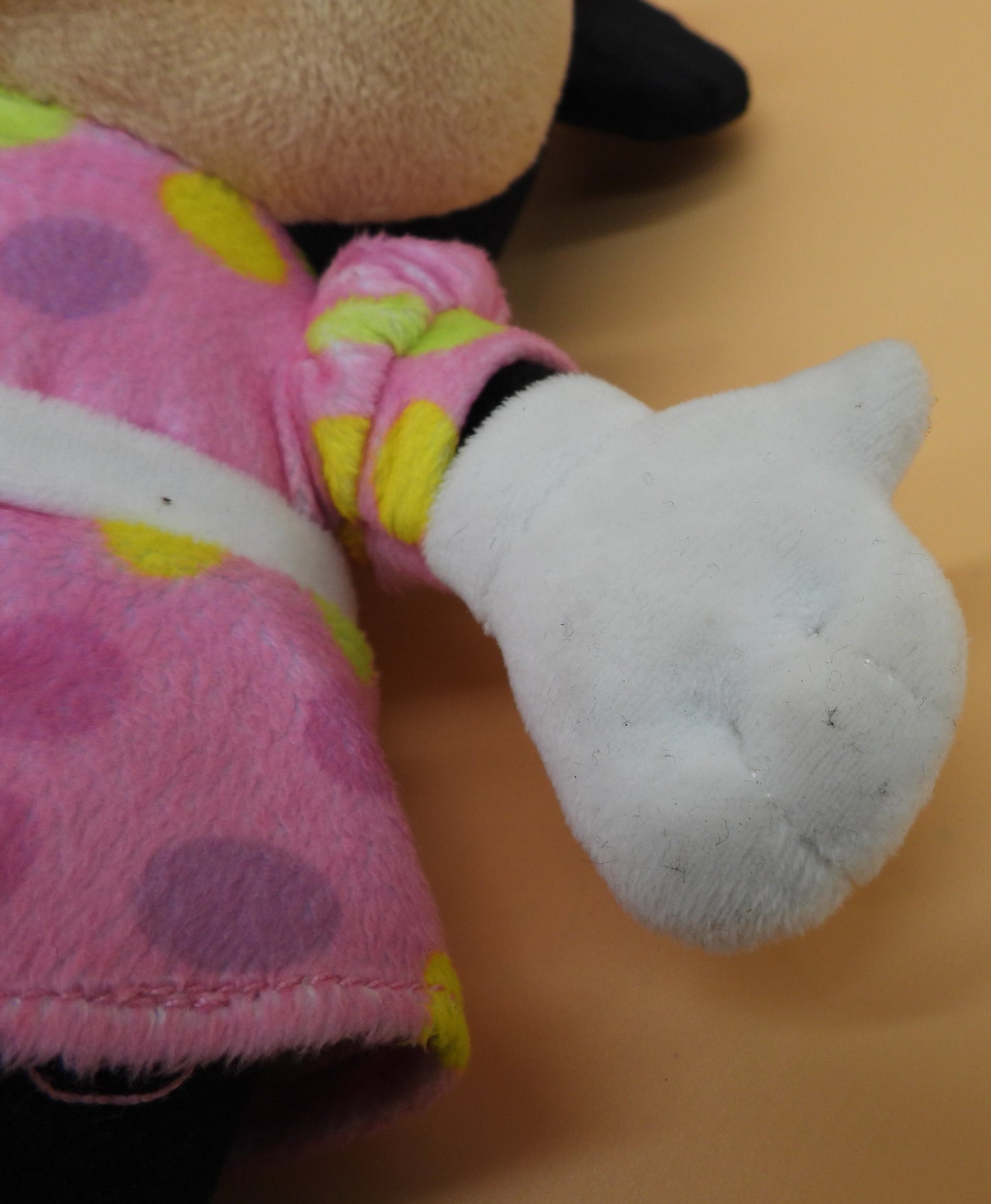 Disney Minnie Mouse Plush Pink Polka Dot Dress